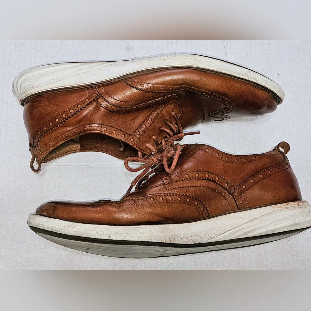 Cole Haan Grand Evolution Wingtip Oxfords Leather British Tan Men's 10.5M C26930